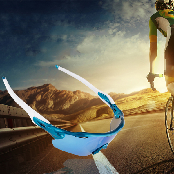 Occhiali da sole sportivi da ciclismo antivento con mezza montatura con lenti HD - Bang Long