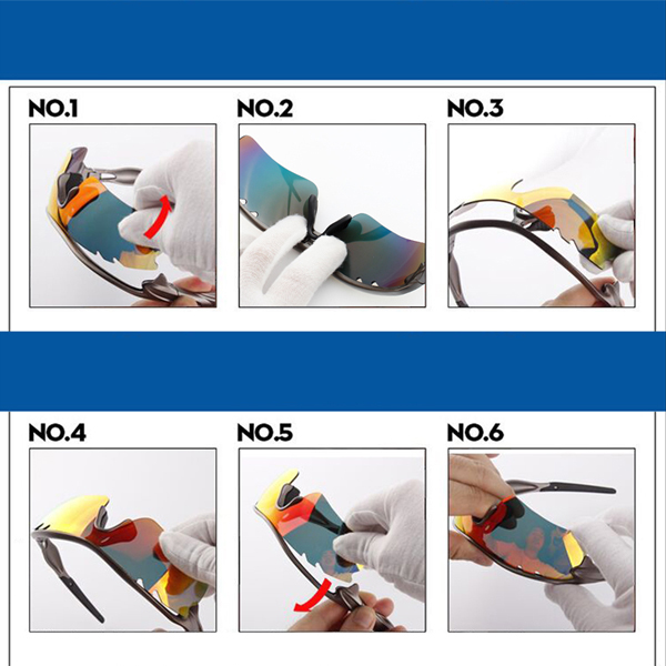 Occhiali da sole sportivi da guida da corsa a specchio piccoli con lenti multiple - Bang Long