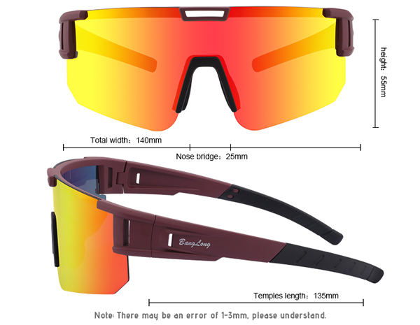 Occhiali da sole MTB con rivestimento a specchio per protezione dal vento - Bang Long