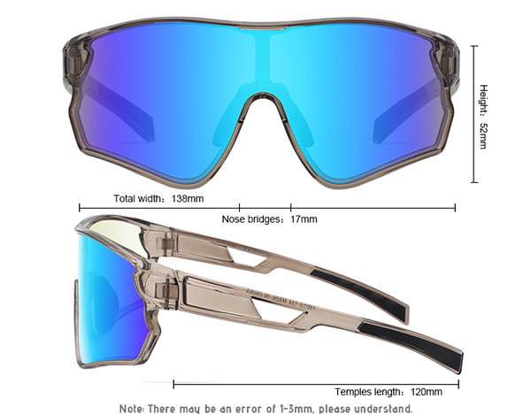 Occhiali da sole da baseball con lenti fotocromatiche riflettenti per teste grandi - Bang Long