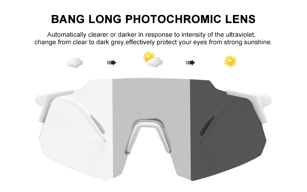 Lente Grigia Fotocromatica UV400 per Occhiali da Sole Sportivi da Ciclismo e Corsa